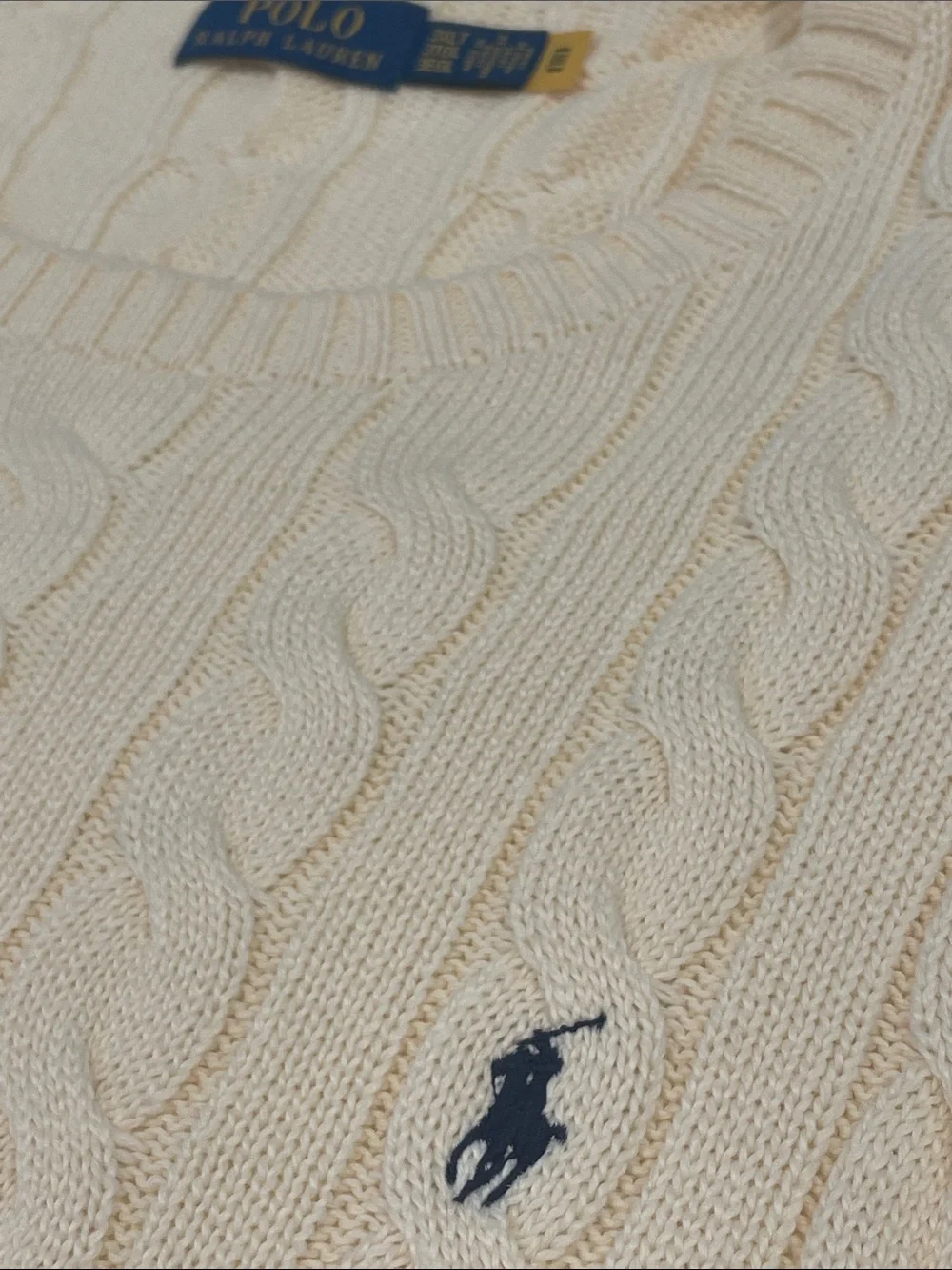 Polo Ralph Lauren .| Mens Cotton Ivory Cable knit Sweater Sz 3XLT